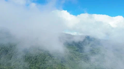 Looking out of the Window and Flying Through the Clouds, Amazing  Fluffy Stock Footage 262610867