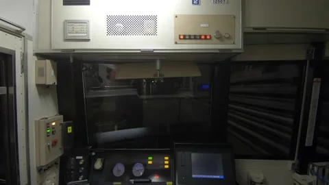 Looking out the window of cabin inside the Japanese local train. Driver room Video stock 194996219