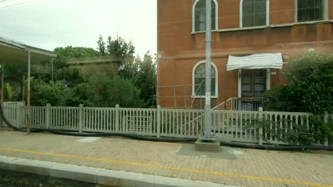 Looking out the window from departing Train. Europe / Italy / Travel. Stock Footage 130921064