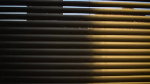Looking out window through blinds Stock Footage 71041980
