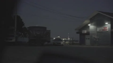 Looking Out The Window While Driving In A Small Fishing Town Stock Footage 204766604