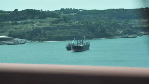 Looking outside of a driving car Video stock 146934109