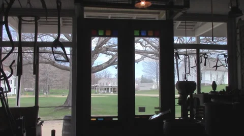 Looking Outside of old 19th Century Store Video stock 37759829