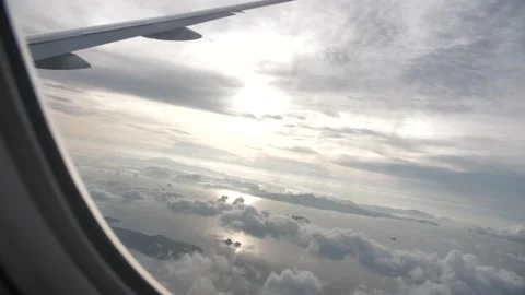 Looking outside a plane window Video stock 146931346