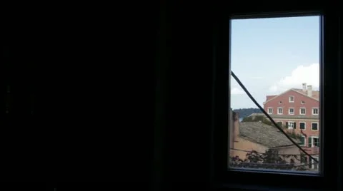 Looking outside a window Stock Footage 20536225