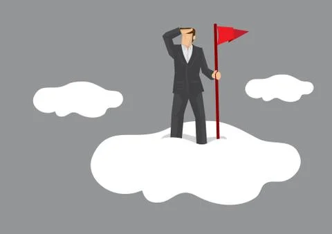 Looking Over from Above Vector Cartoon Illustration Illustrazione stock