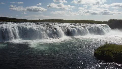 Looking Over the Edge of Gullfoss Waterfall Stock Photos