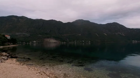 Looking over lake Stock Footage 129749318