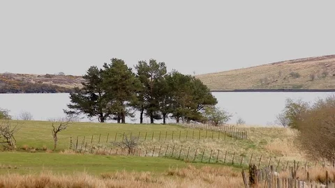 Looking over Loch Coulter Stock Footage 74640931