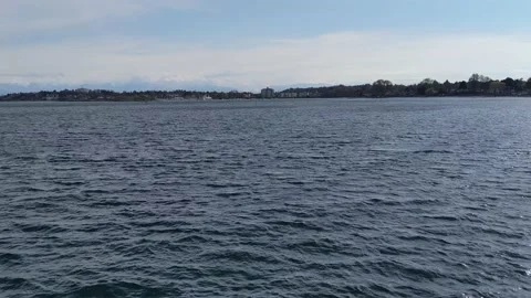 Looking over ocean at Cattle Point Stock Footage 190811381