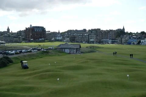 Looking over the Old Course at St Andrews Stock Photos