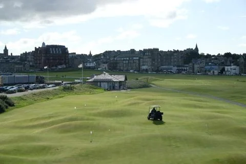 Looking over the Old Course at St Andrews Stock Photos