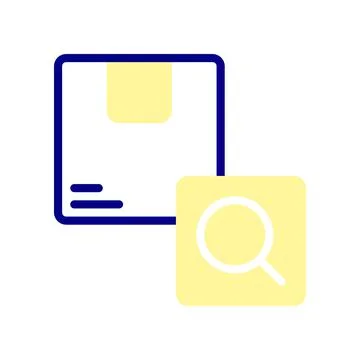Looking for Packages icon, looking for missing ordered packages. Stock Illustration