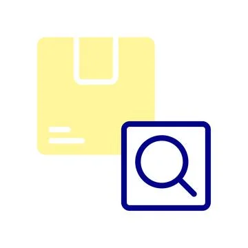 Looking for Packages icon, looking for missing ordered packages. Stock Illustration