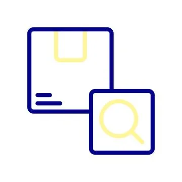 Looking for Packages icon, looking for missing ordered packages. Stock Illustration