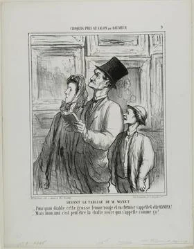 Looking at the Painting of Manet - Why the devil is this fat, red-faced wo... Foto stock