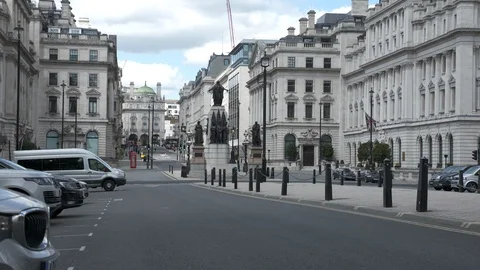 Looking up to Piccadilly Circus during Lockdown London Stock Footage 129710932