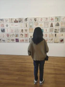 Looking a picture Stock Photos