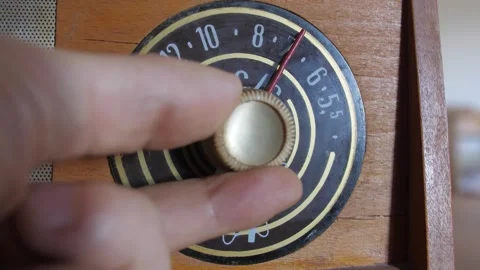 Looking for a radio station dial pointer moving Fm Am frequencies 4k Stock Footage 289147498