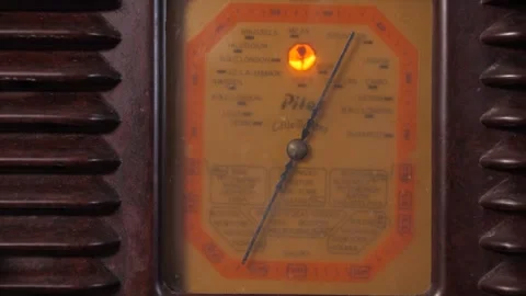 Looking for a radio station dial pointer moving Fm Am frequencies 4k Stock Footage 289147827