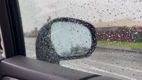 Looking at the rain from inside the car Stock Footage 202204714