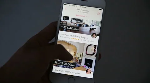 Looking for rental on mobile phone Stock Footage 61105500