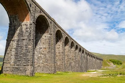 Looking up at the Ribblehead Viaduct Stock Photos