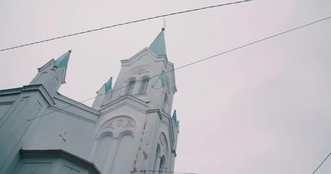 Looking up to Riga Castle - Riga, Latvia (4K) Stock Footage 102263269
