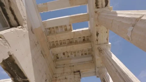 Looking up at the ruins of the Parthenon Video stock 150600413