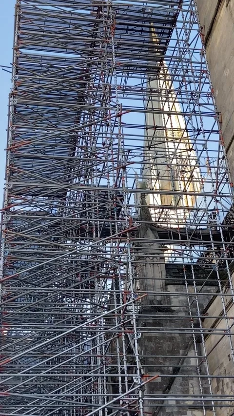 Looking up into scaffolding Stock Footage 235927844