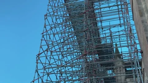 Looking up into scaffolding Stock Footage 235927874