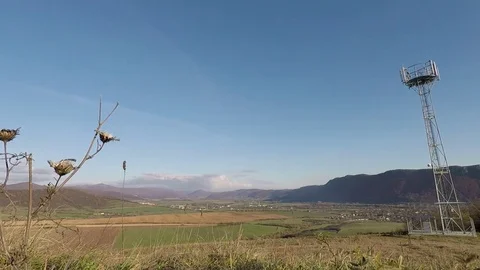 Looking at scenery in the wind Stock Footage 70207962