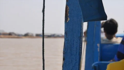 Looking at the sea in the boat Stock Footage 95220458