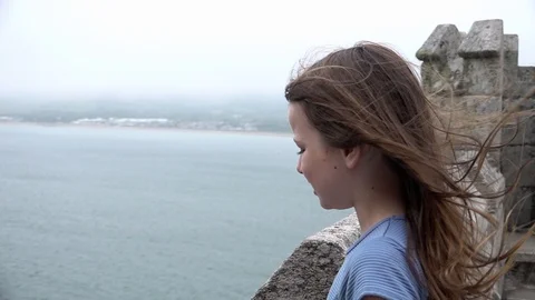 Looking at sea view Stock Footage 94408243