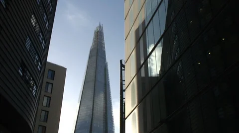 Looking up at The Shard 01 Stock Footage 35596456
