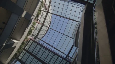 Looking up at shopping mall ceiling Stock-Footage 83537867