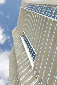 Looking up the side of a high rise Stock Photos