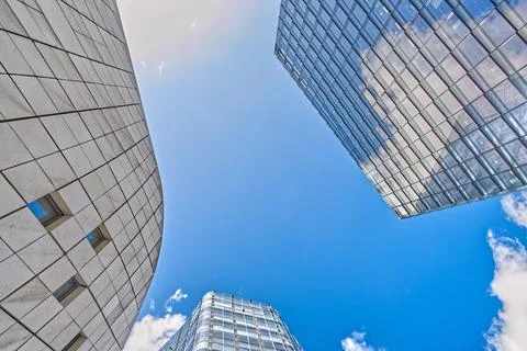 Looking Up at Skyscrapers Stock Photos