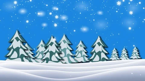 Looking up at snowy branches and trees, winter background, snow falling Stock Footage 83395202