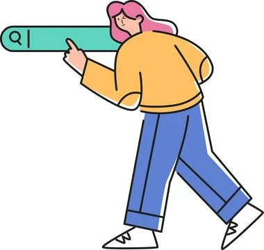 Looking for Something in the Search Bar Illustration - Search &amp; Information 库存插图