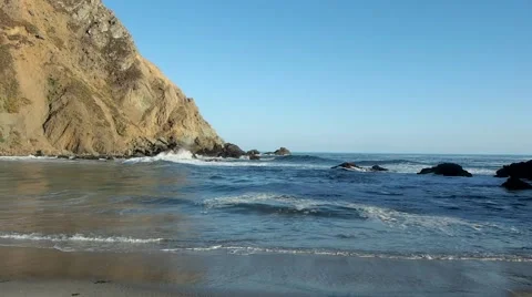 Looking South at Pfeiffer Beach Sunset Stock Footage 64821537