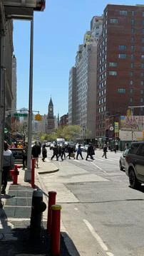 Looking south on Sixth Avenue and 14th Street Stock Photos