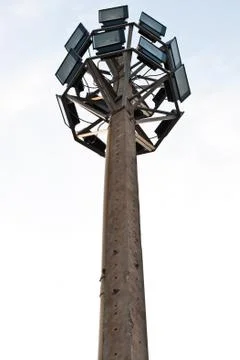 Looking up to spotlights Stock Photos