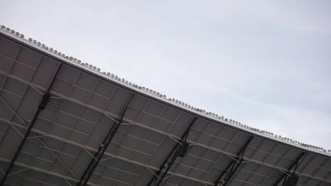 Looking up at stadium raftors Stock Footage 102132210