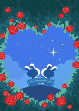 Looking at the stars together Illustrazione stock