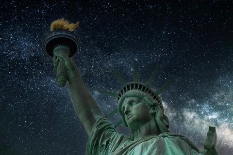 Looking up at the Statute of Liberty Stock Photos