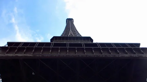 Looking Straight Up Eiffel Tower, Paris Stock Footage 38910714