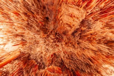 Looking straight up a limestone cave ceiling with a lot of stalactites Stock Photos