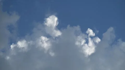 Looking up at summer storm clouds and blue sky in this time lapse Stock Footage 315133898