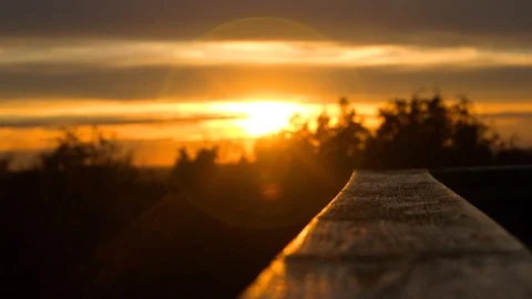 Looking at the Sunset from a Deck Stock Footage 115259222
